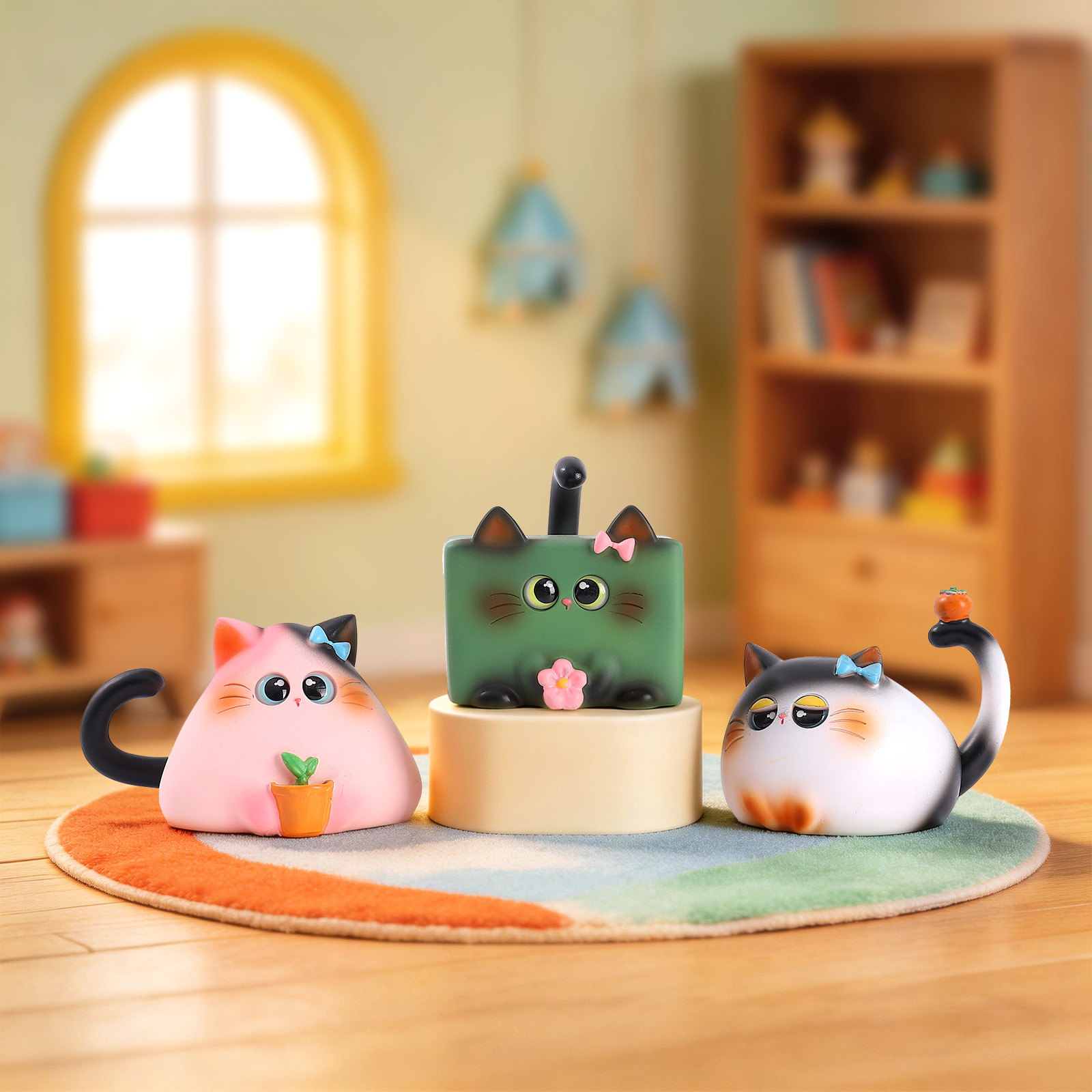 Blind Box Cat Figurine Resin C - Home Security Box recension och pris